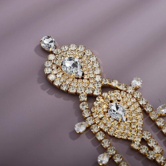 Wedding Gold Rhinestone Head Chain Headband Bridal Hair Accessories Fringe